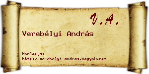 Verebélyi András névjegykártya
